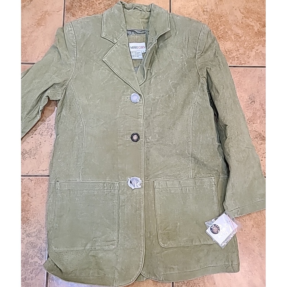 NWT Michael Mims/Kathy Cole Vintage Women's Green Suede 100% Leather‎ Lined Sm